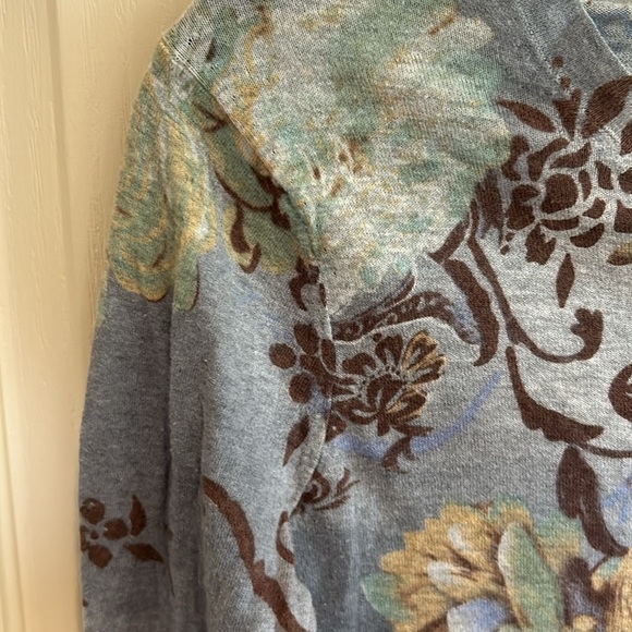 Talbot Womans LS Blue Print Jersey Size SmallTal - Picture 2 of 5